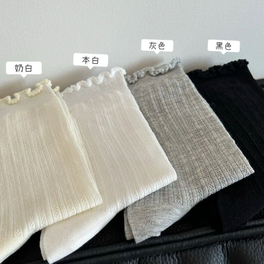 Thin Breathable Crew Socks for Women | Summer Lightweight Socks