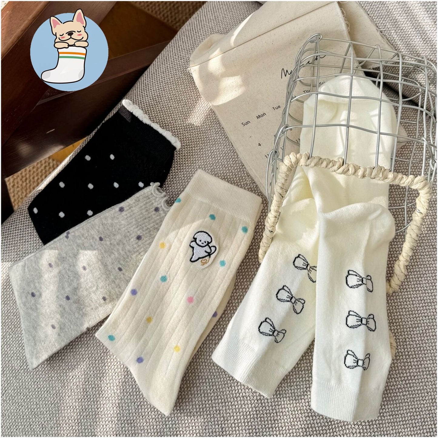 Cute Patterned Cotton Crew Socks for Women | Sweet Everyday Socks