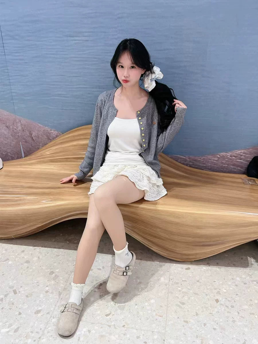 Cute Bow Ruffle Ankle Socks for Women | Balletcore Thin Warm Weather Socks
