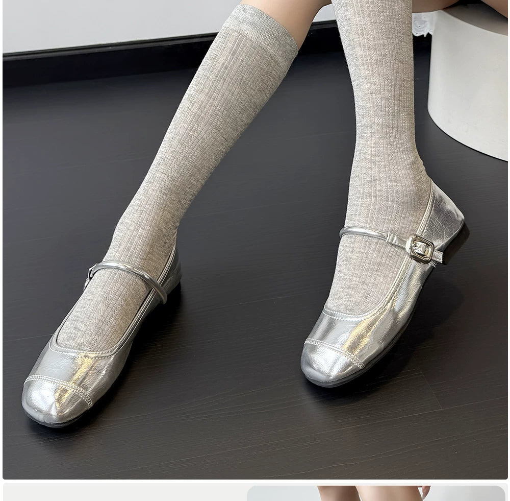 Ballet Style Crew Socks | Thin Breathable Summer Calf Socks for Women
