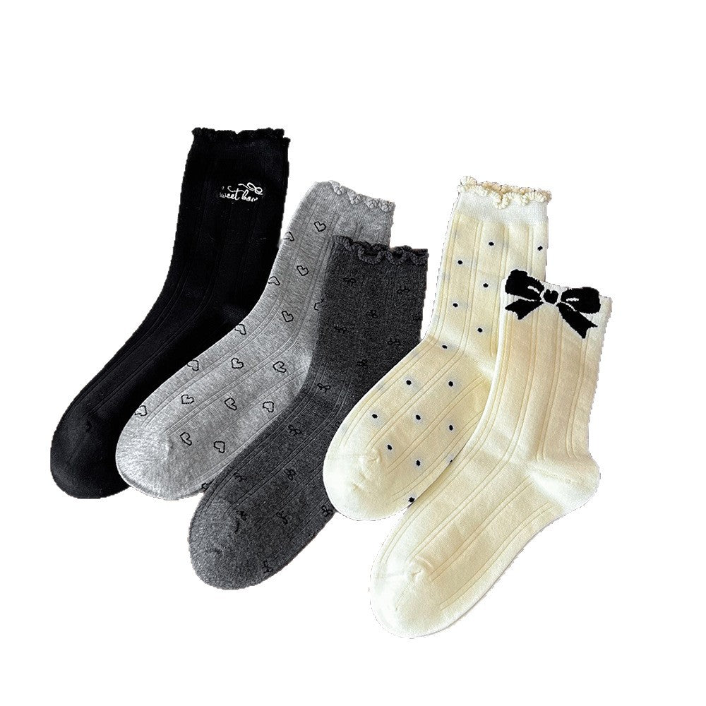 Cute Cotton Crew Socks for Women | Patterned Fall Winter Socks