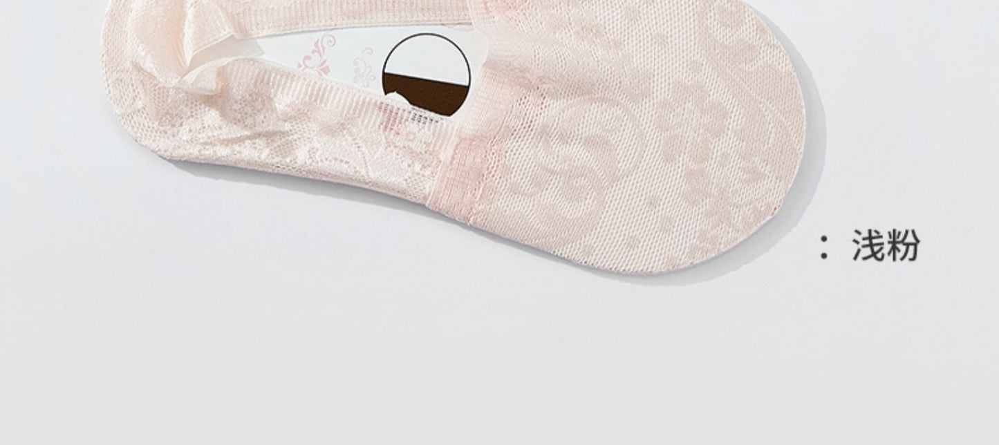Lace No-Show Socks for Women | Non Slip Invisible Summer Socks
