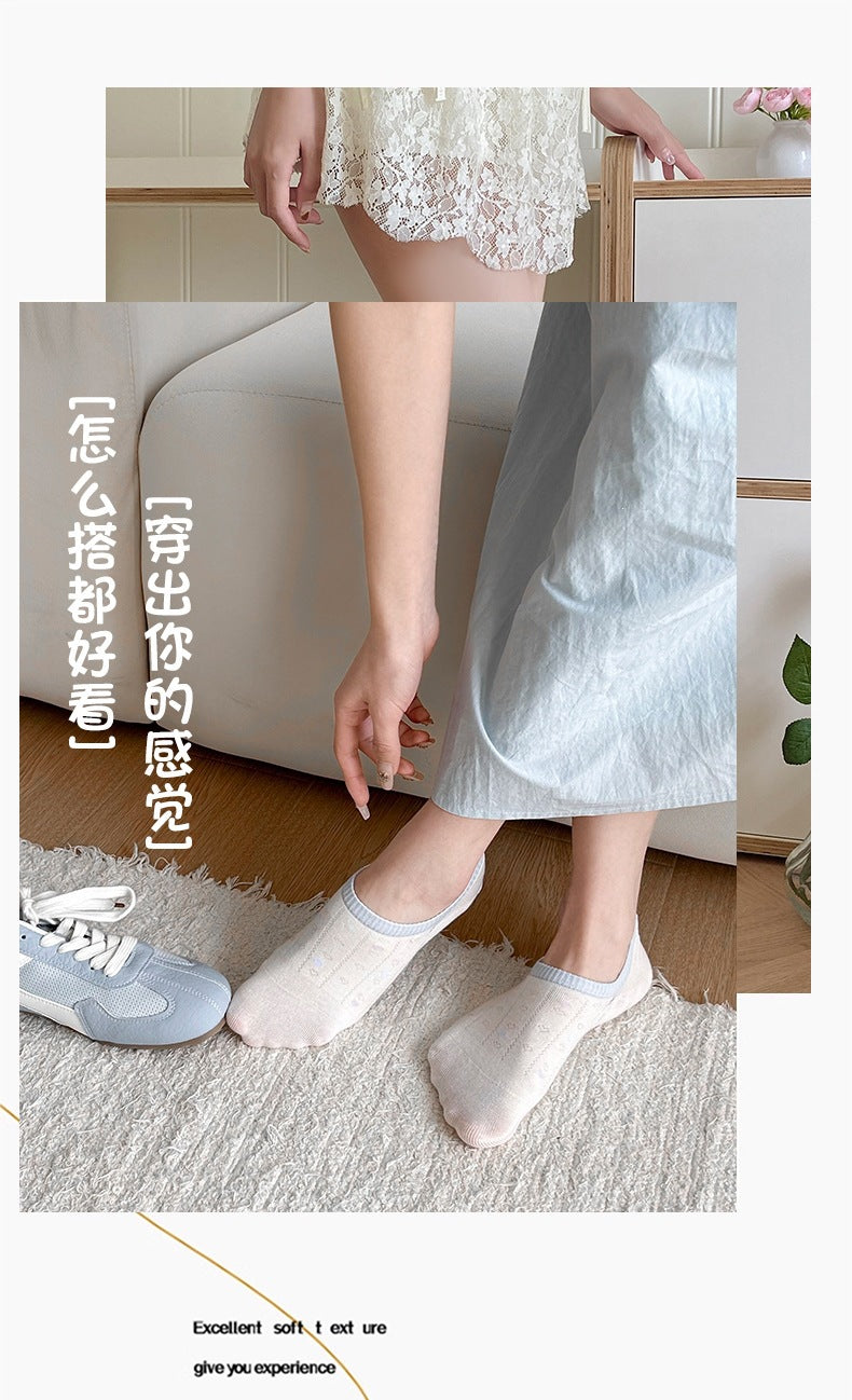 No Show Socks for Women | Cotton Non Slip Invisible Socks