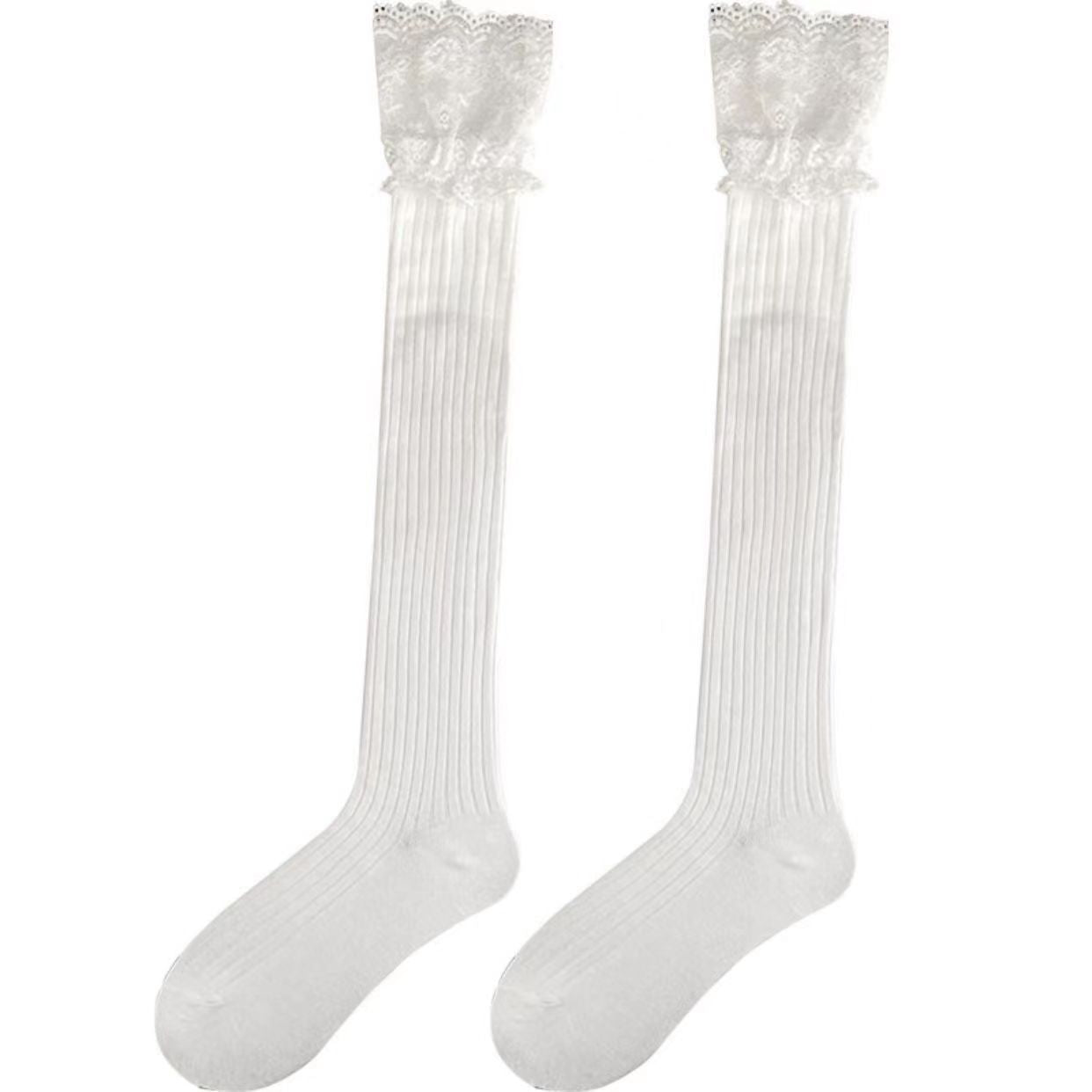 Women's Lace Thigh High Socks | Over The Knee Fashion Socks