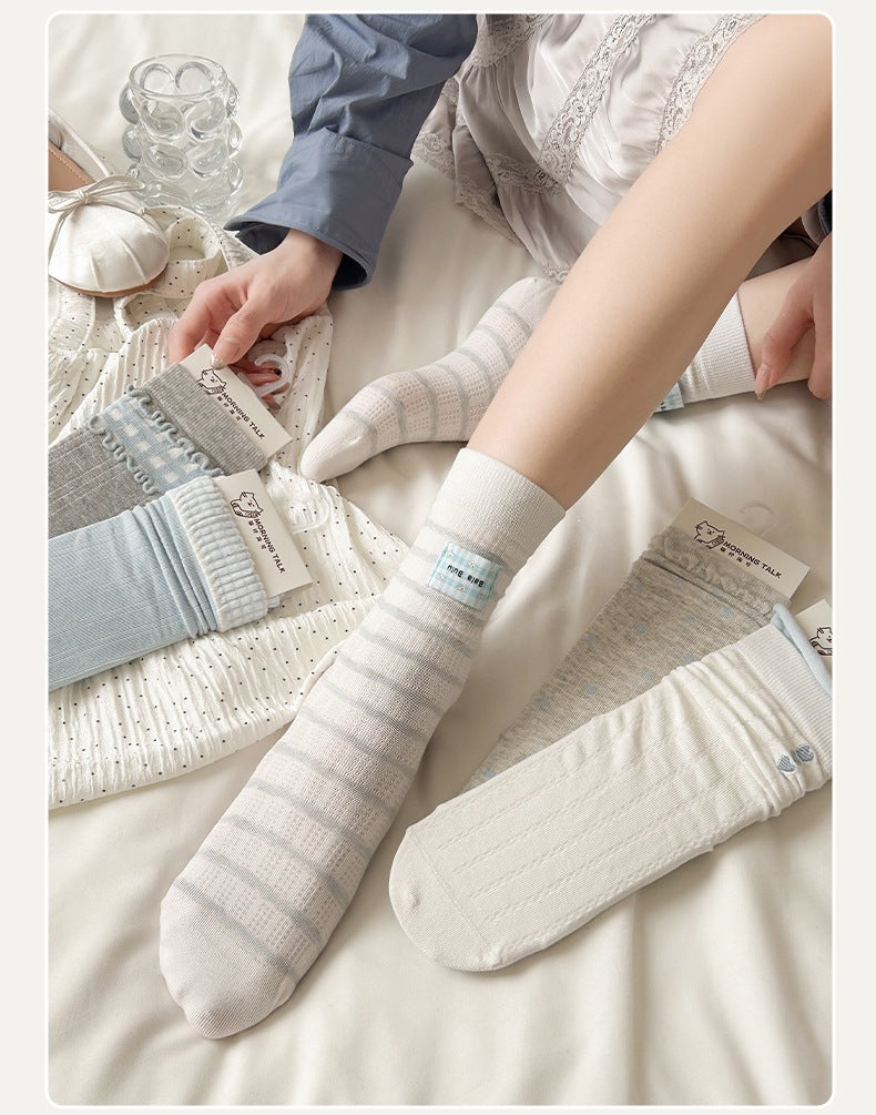 Cotton Crew Socks for Women | Seamless Breathable Fashion Socks
