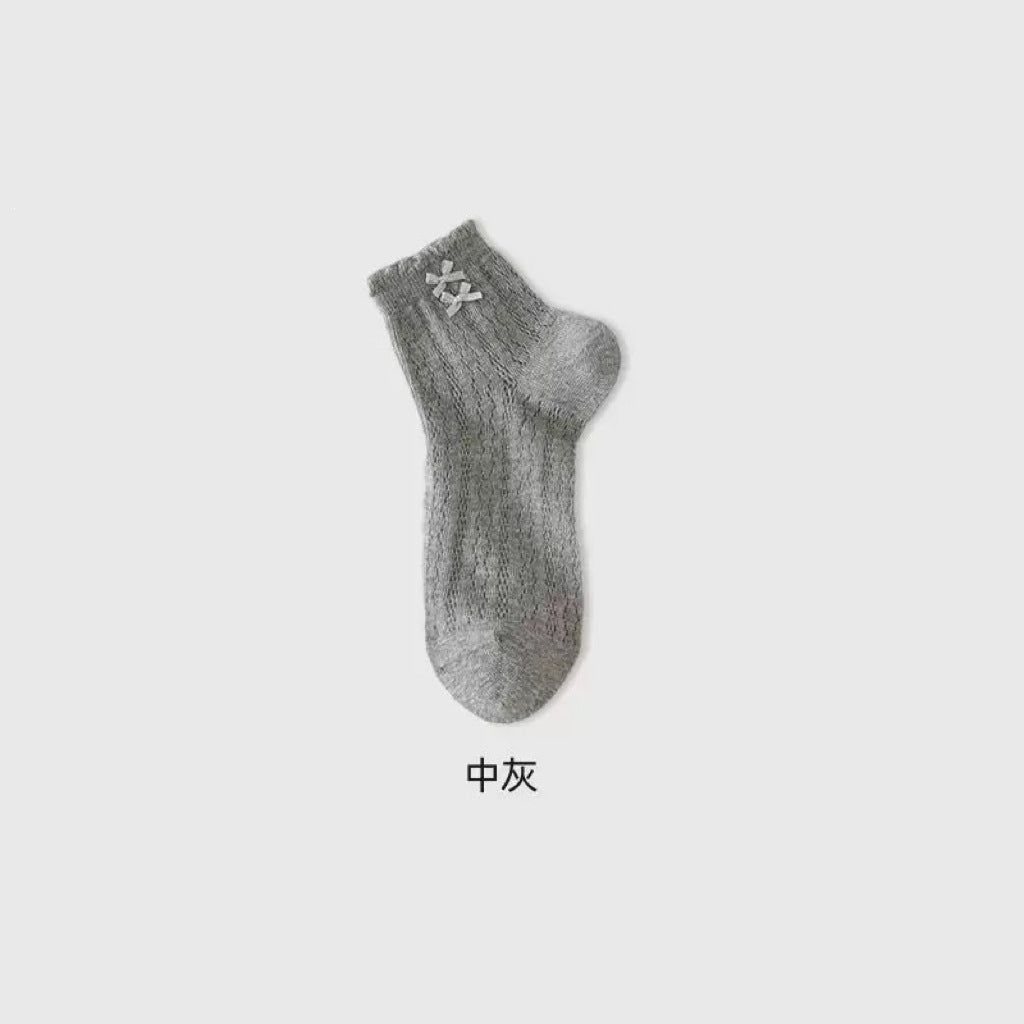 Women's Bow Ankle Socks | Breathable Mesh Summer Short Socks