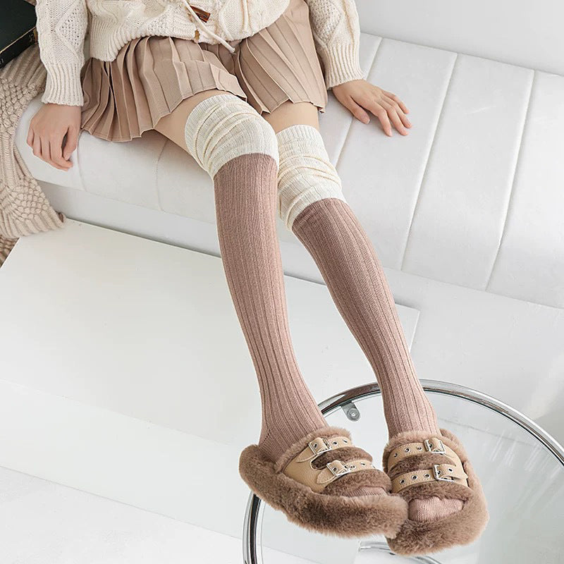 Color Block Striped Over-the-Knee Thigh High Socks For Women