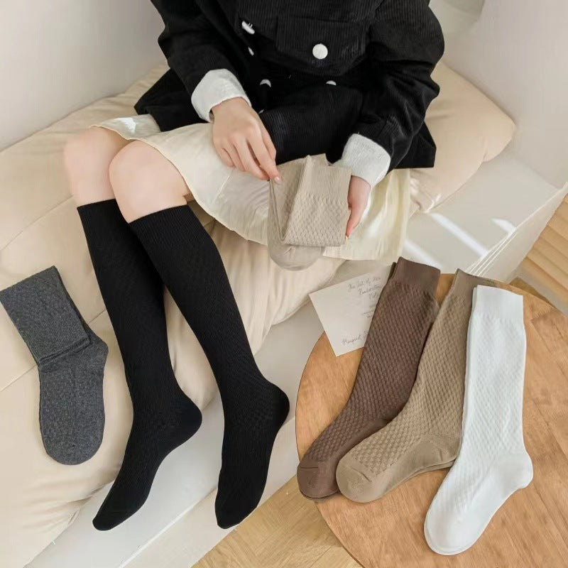 Solid Cozy Calf Socks for Women | Warm Knee High Winter Socks