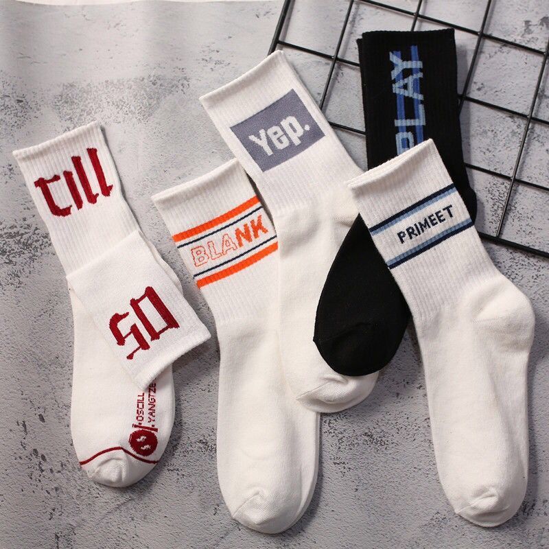 Trendy Graphic Crew Socks | Unisex Cotton Athletic Basketball Socks