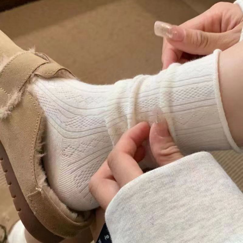 Breathable Slouch Crew Socks for Women | Retro Thin Spring Summer Socks
