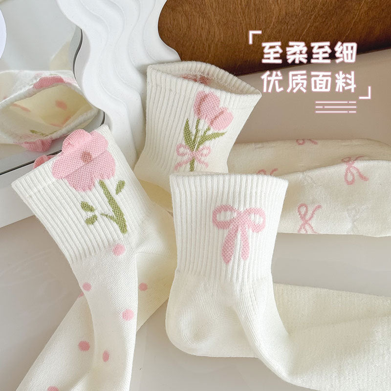 Dainty Floral Ankle Socks for Women | Breathable Everyday Socks