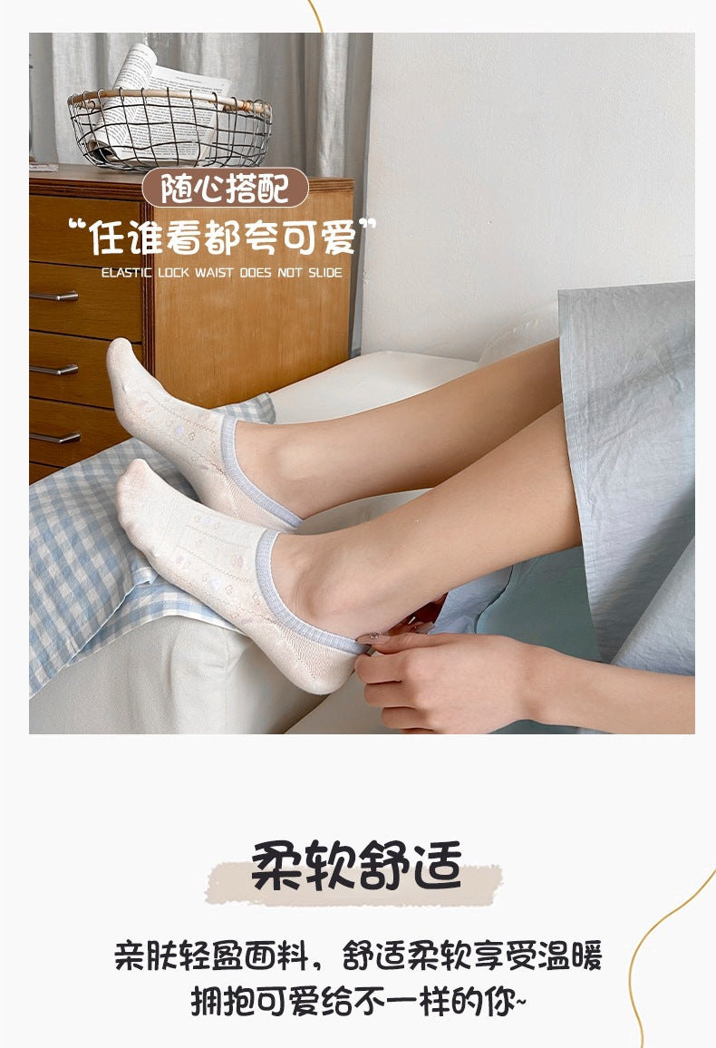 No Show Socks for Women | Cotton Non Slip Invisible Socks