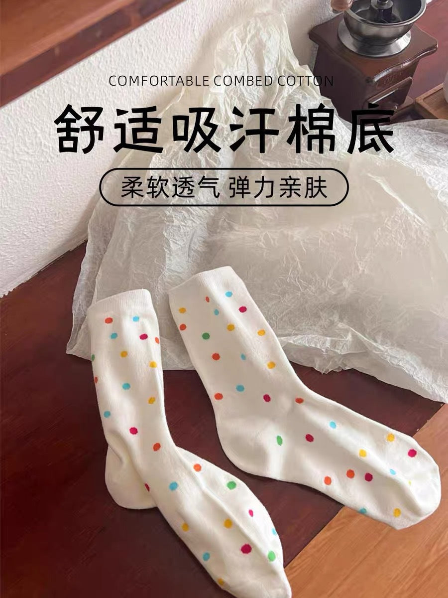 Cute Cotton Crew Socks for Women | Colorful Dopamine Patterned Socks