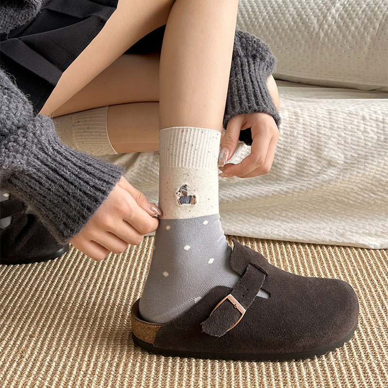 Cozy Cotton Crew Socks for Women | Cute Patterned Winter Socks