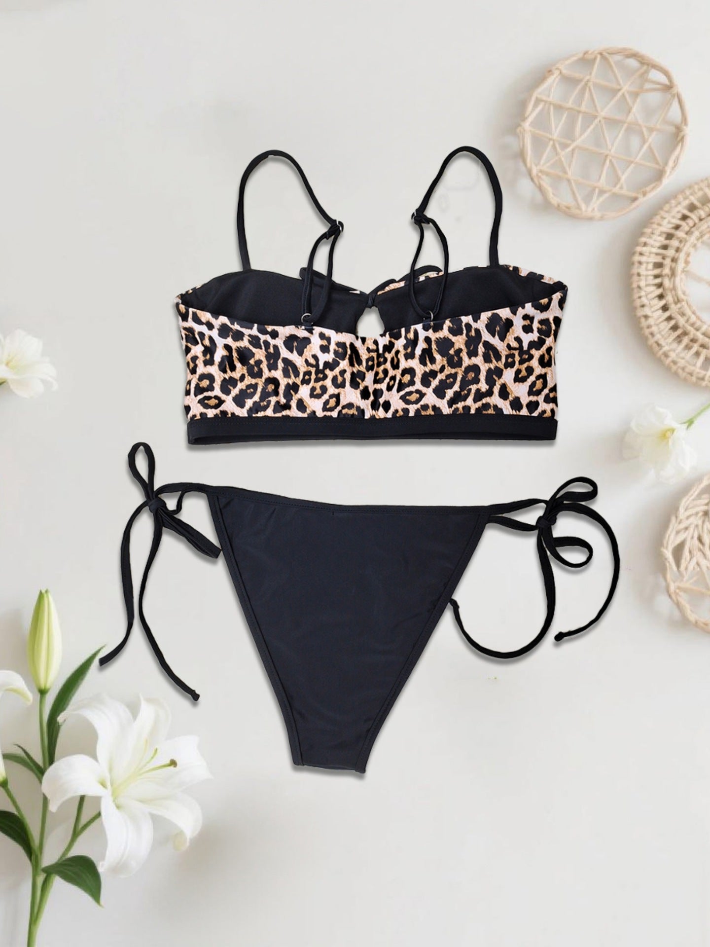 Leopard Print Tie-Side Bikini Set | Sexy Women's Beach Swimwear