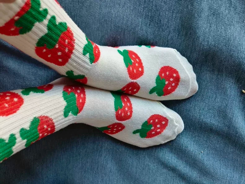Trendy Patterned Cotton Crew Socks for Women | Cute Casual Socks