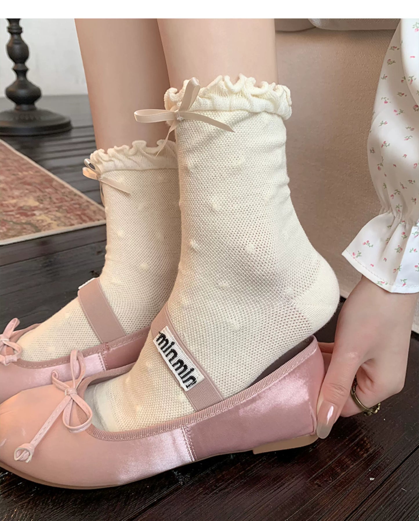 Ruffled Balletcore Crew Socks for Women | Breathable Summer Socks