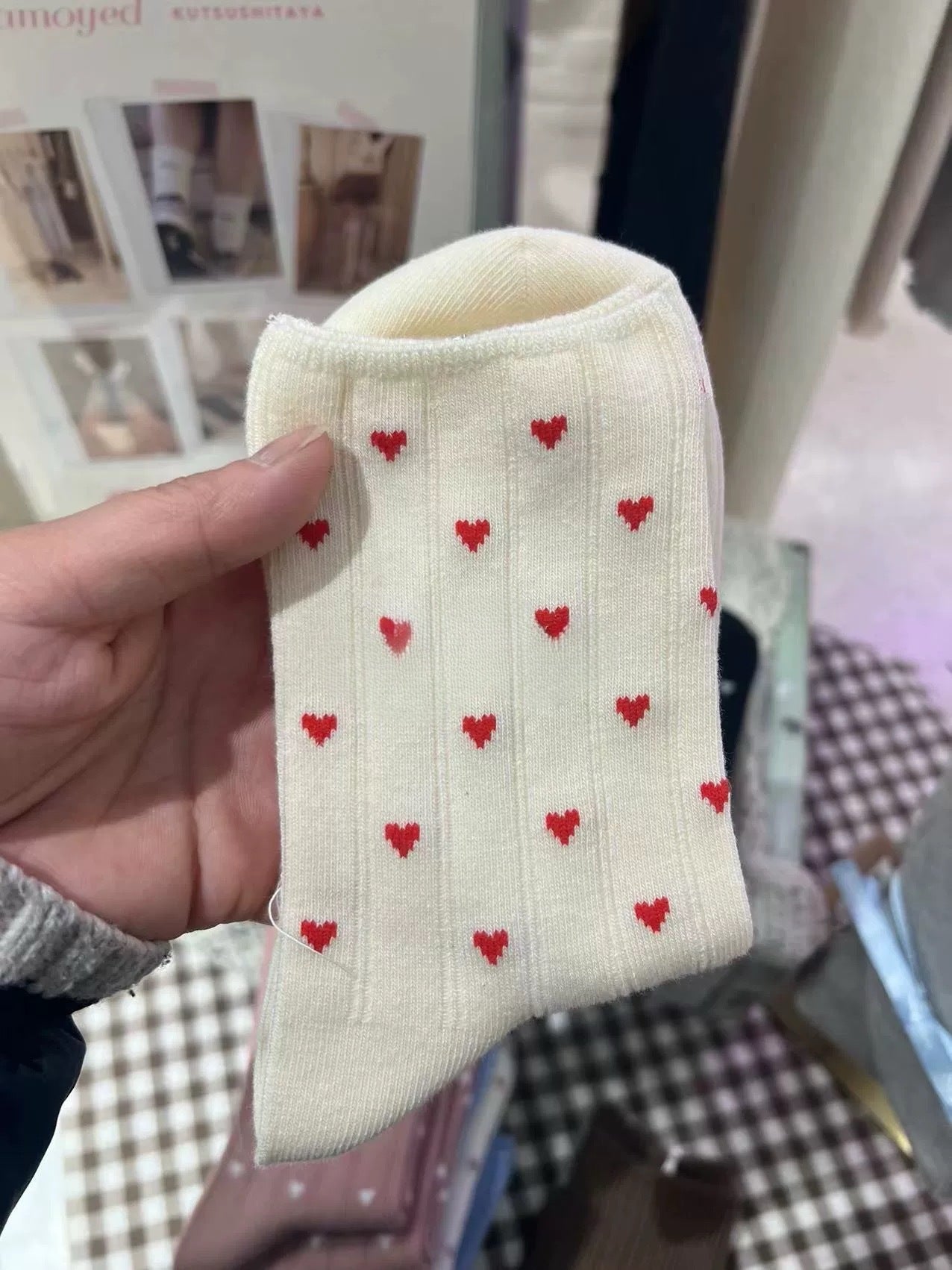 Cute Heart Print Ankle Socks for Women | Soft Cotton Everyday Socks