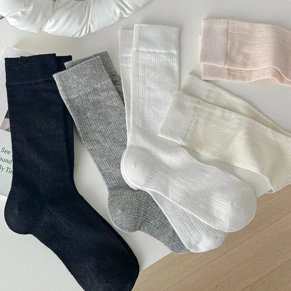 Breathable Mesh Crew Socks | Ballet Slouch Socks for Women
