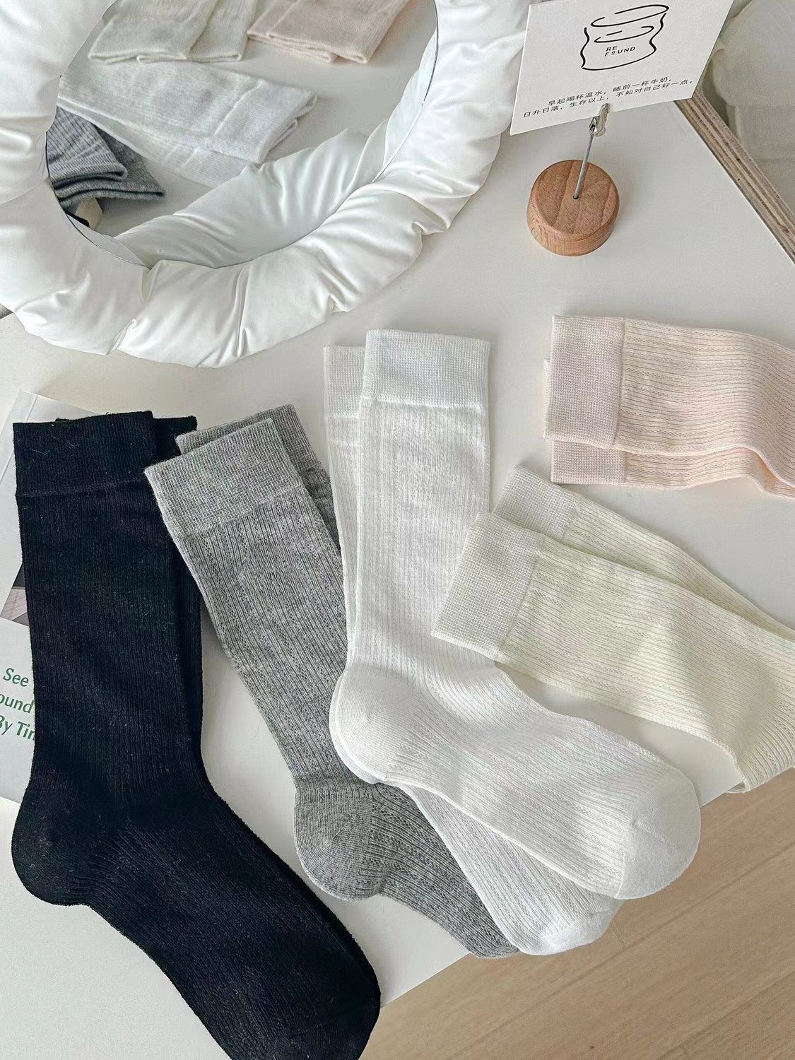 Breathable Mesh Crew Socks | Ballet Slouch Socks for Women
