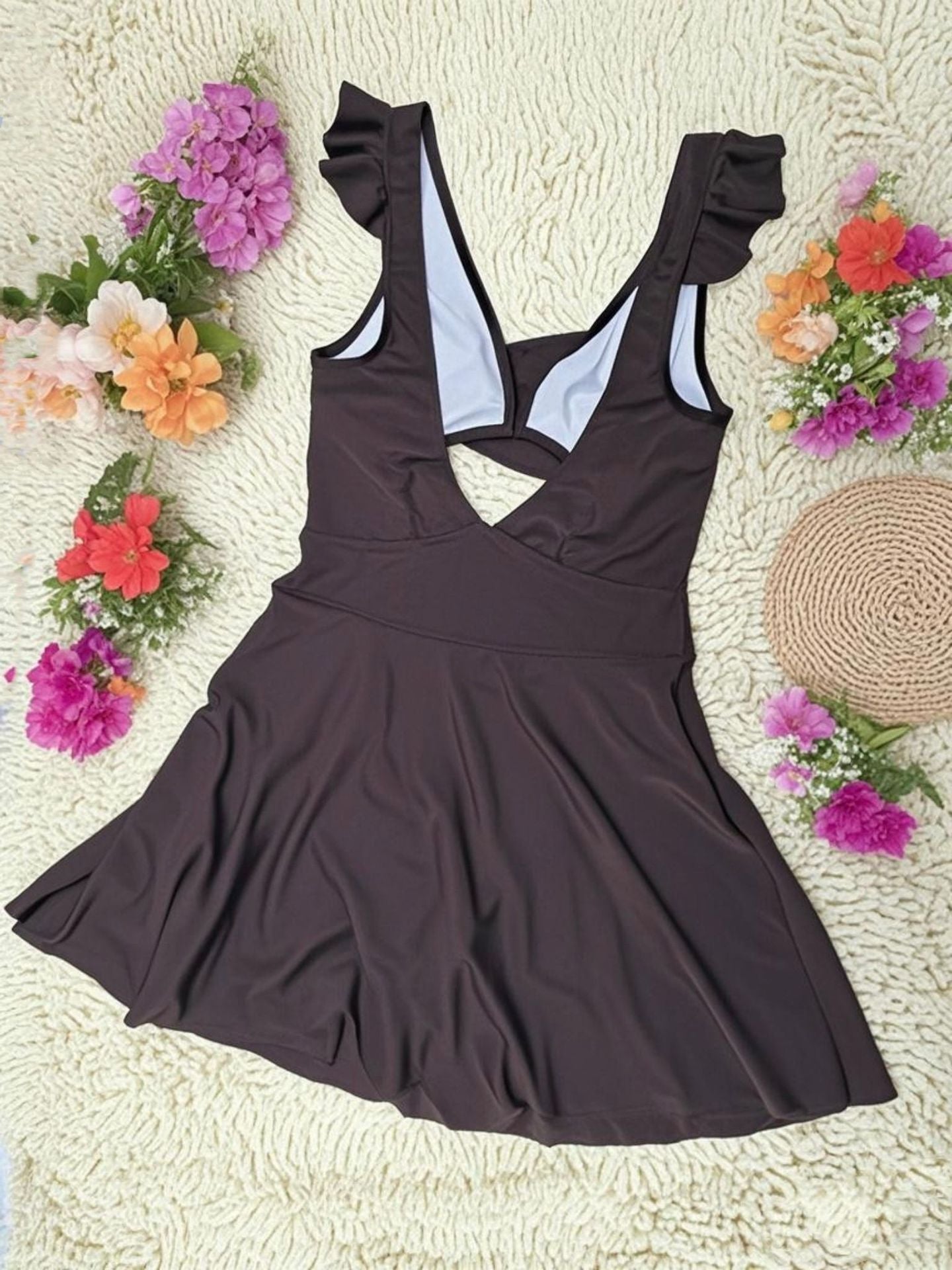 Ruffled Cutout Skirted One-Piece | Modest Women's Swimwear