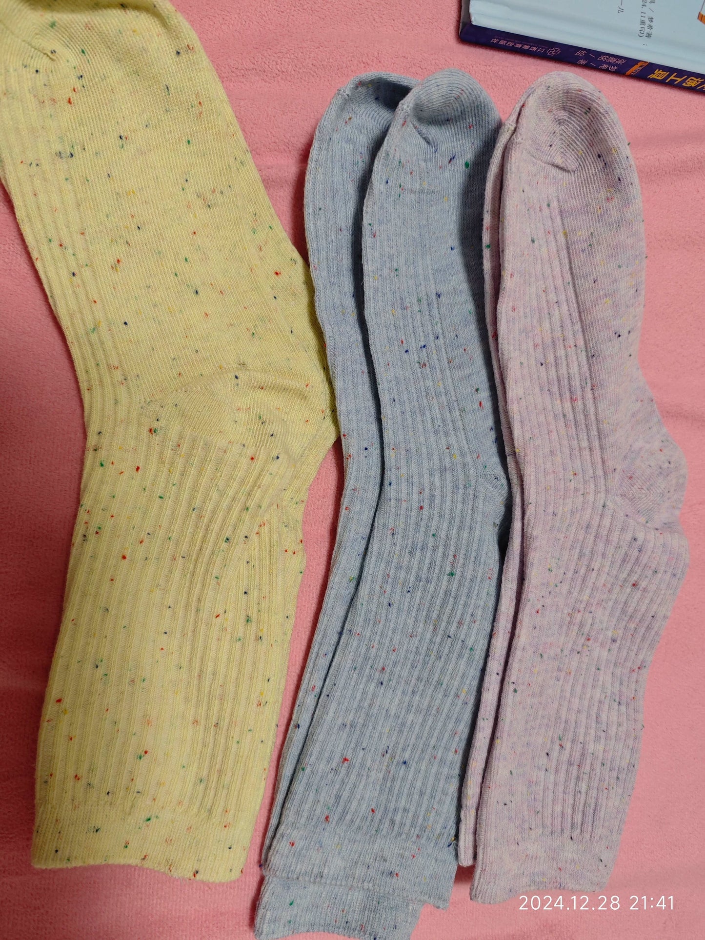 Speckled Cotton Crew Socks for Women | Everyday Mid Calf Socks