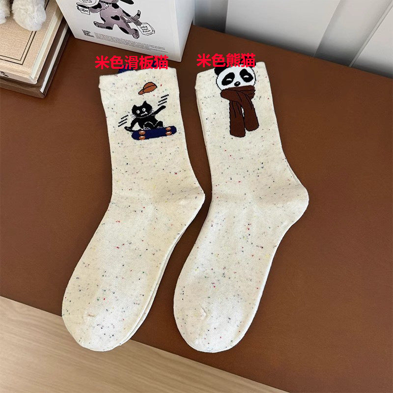 Cute Novelty Crew Socks | Fun Cartoon Patterned Socks for Women