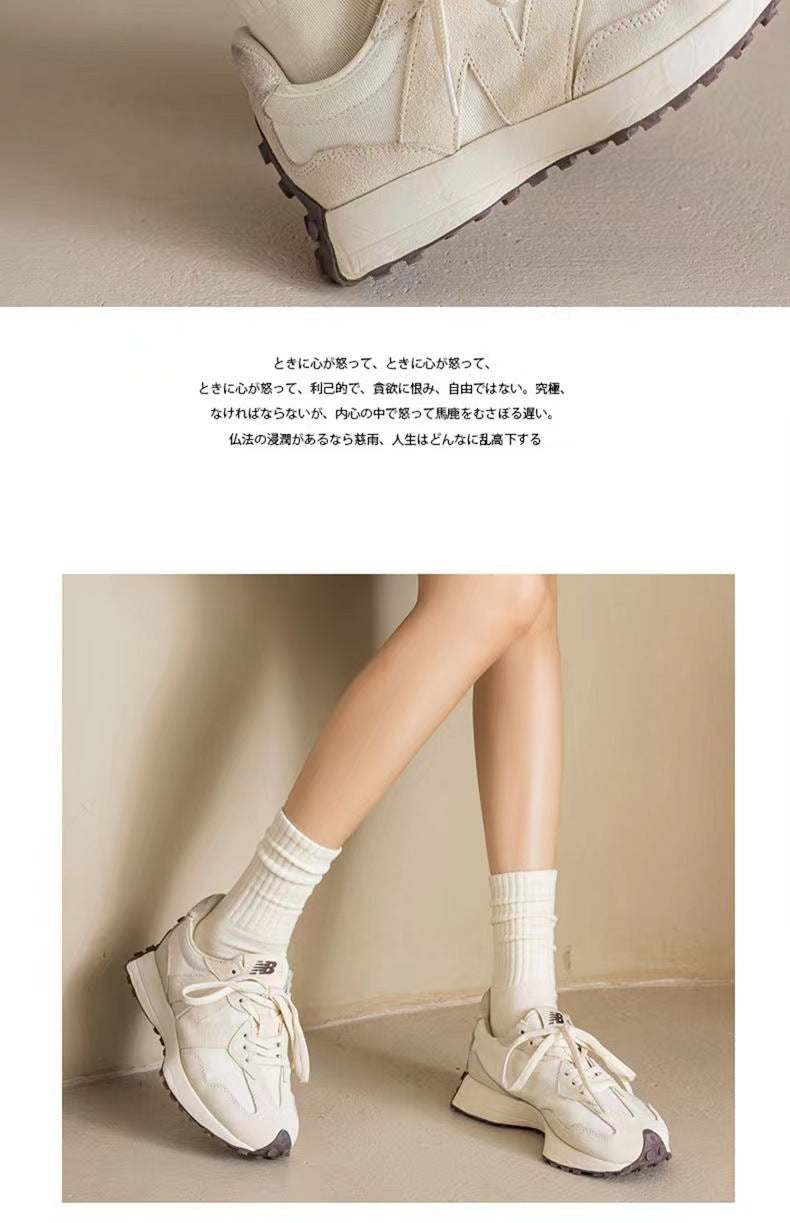 Solid Ribbed Crew Slouch Socks for Women | Fall Winter Casual