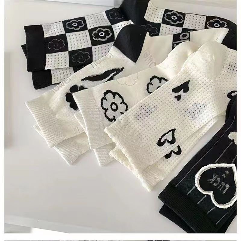 Patterned Crew Socks for Women | Breathable Summer Mesh Socks