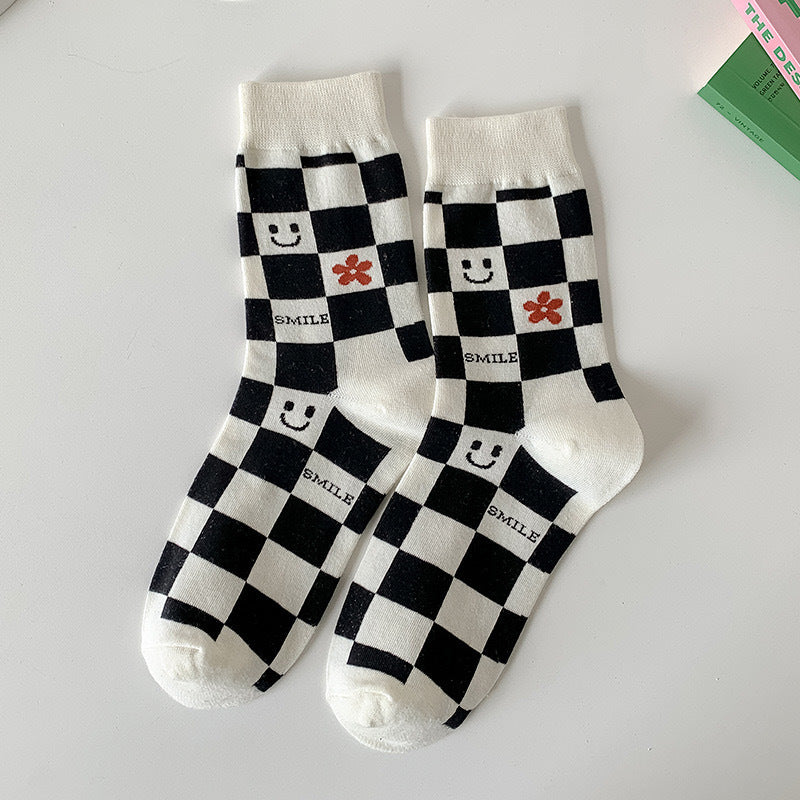 Cute Patterned Crew Socks for Women | Soft Cotton Casual Socks