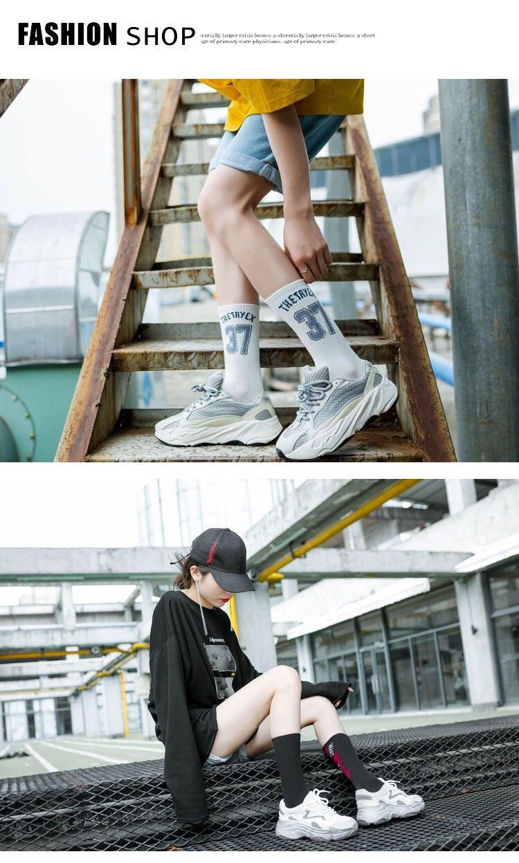 Trendy Graphic Crew Socks | Unisex Cotton Athletic Basketball Socks