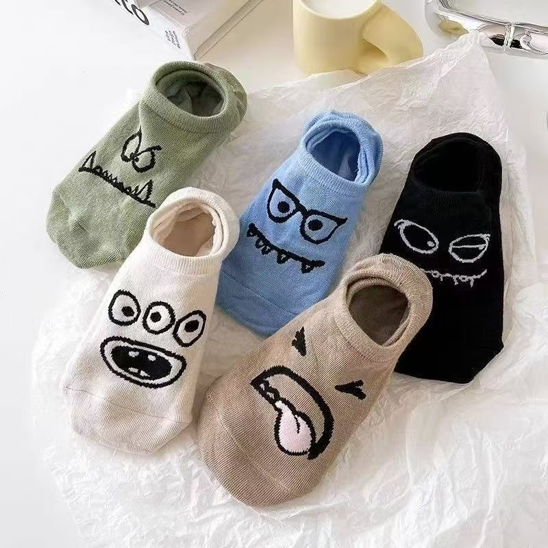 Cute Summer Thin Non Slip No Show Socks for Women