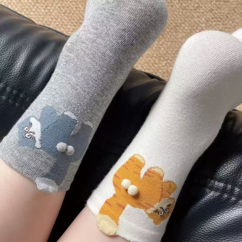 Funny 3D Cat Novelty Crew Socks for Women | Soft Cotton Cute Socks