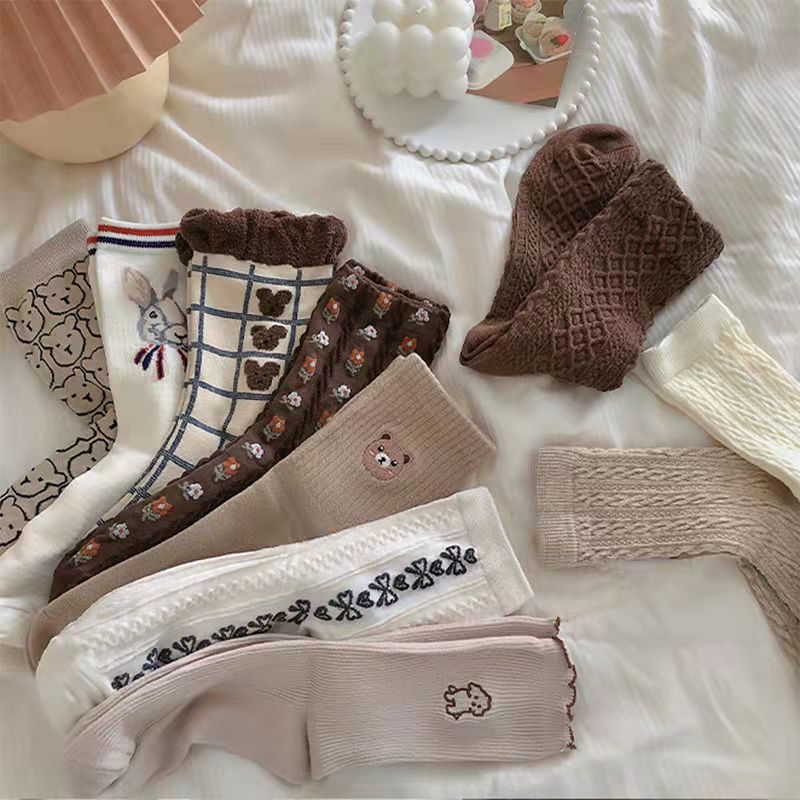 Cute Patterned Crew Socks for Women | Cozy Casual Cotton Socks