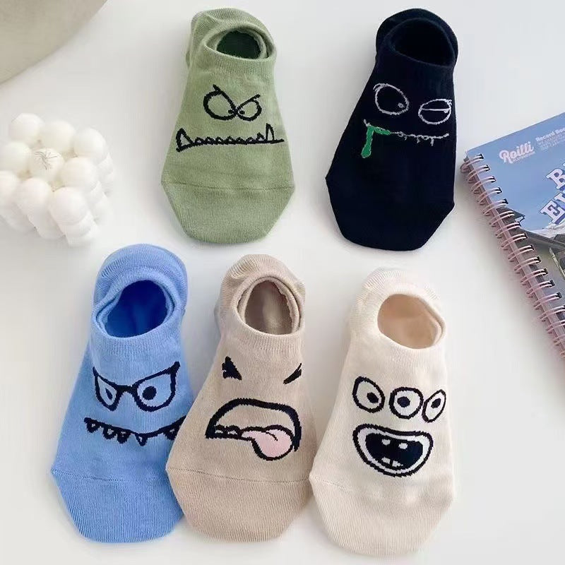Cute Summer Thin Non Slip No Show Socks for Women