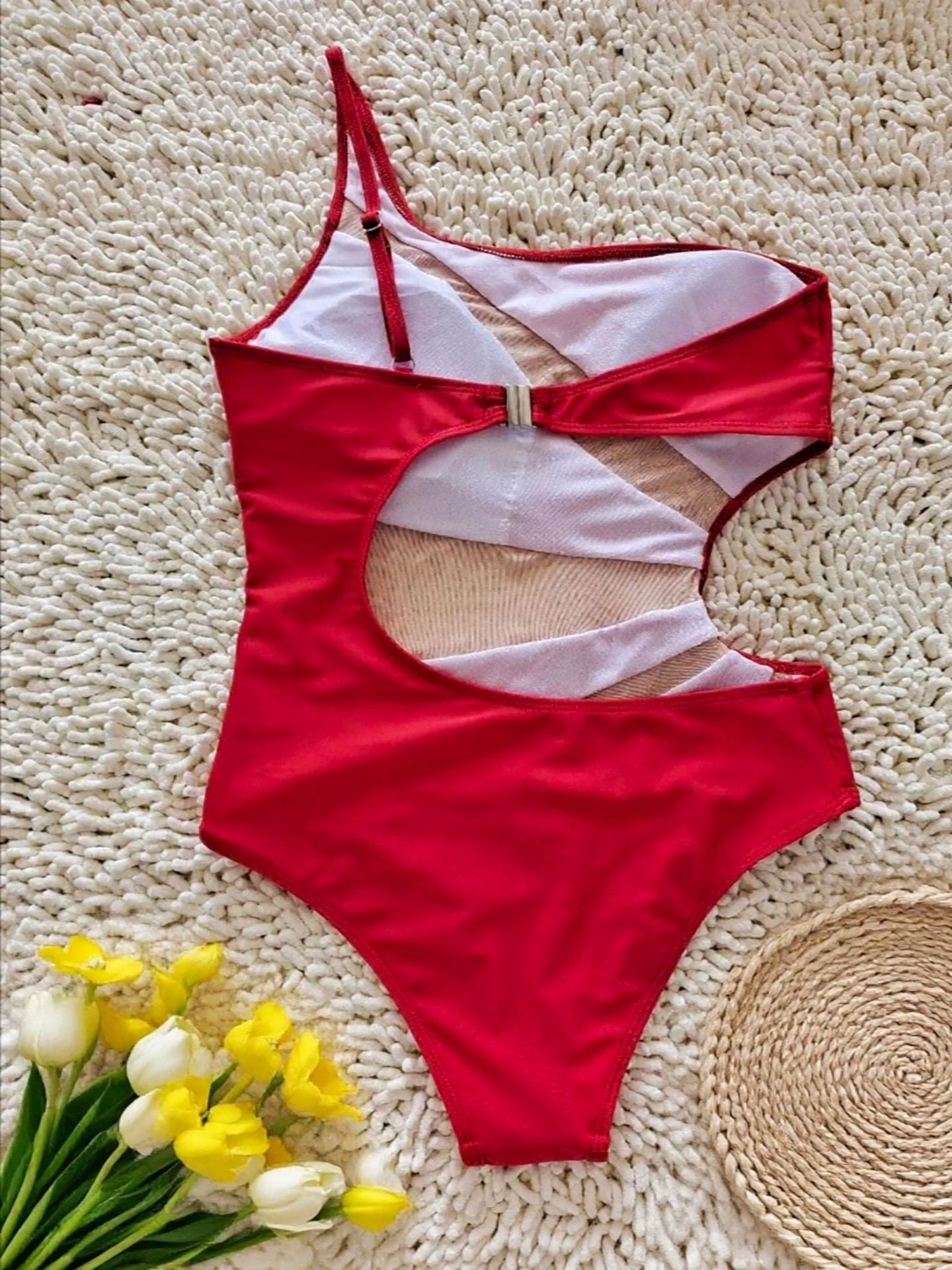 Sexy One-Shoulder Mesh One-Piece Swimsuit | Women's Swimwear