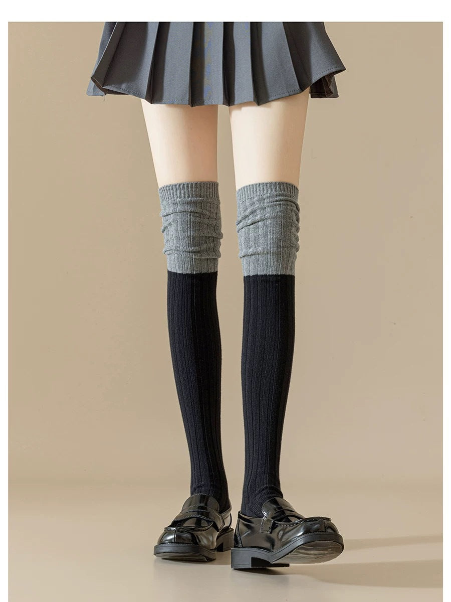 Color Block Striped Over-the-Knee Thigh High Socks For Women