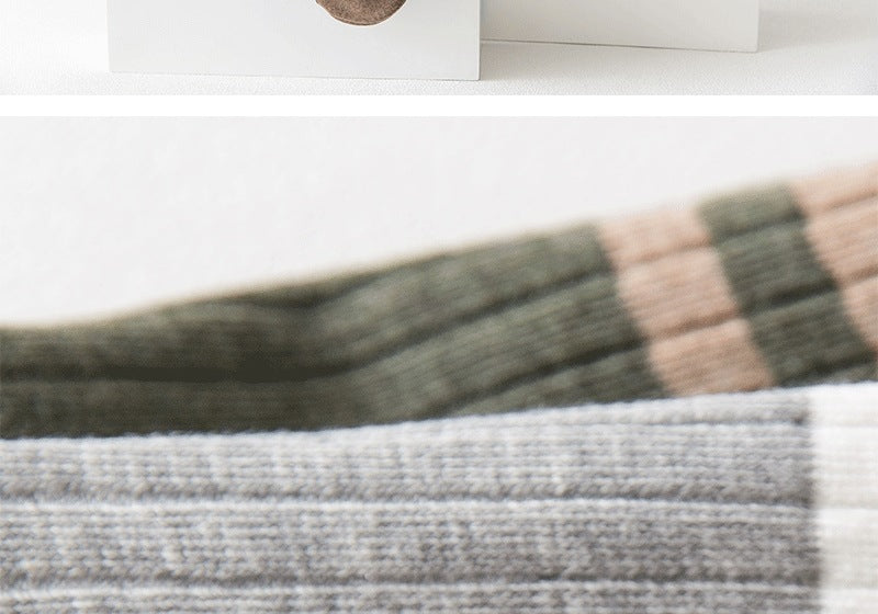 Men's Striped Cotton Crew Socks | Breathable All-Season Everyday