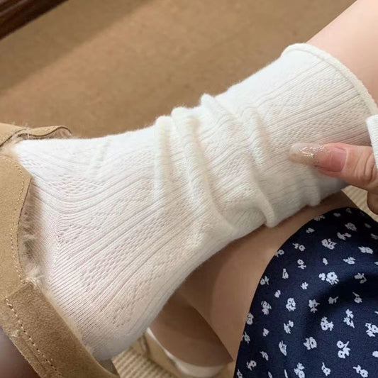 Breathable Slouch Crew Socks for Women | Summer Mesh Socks