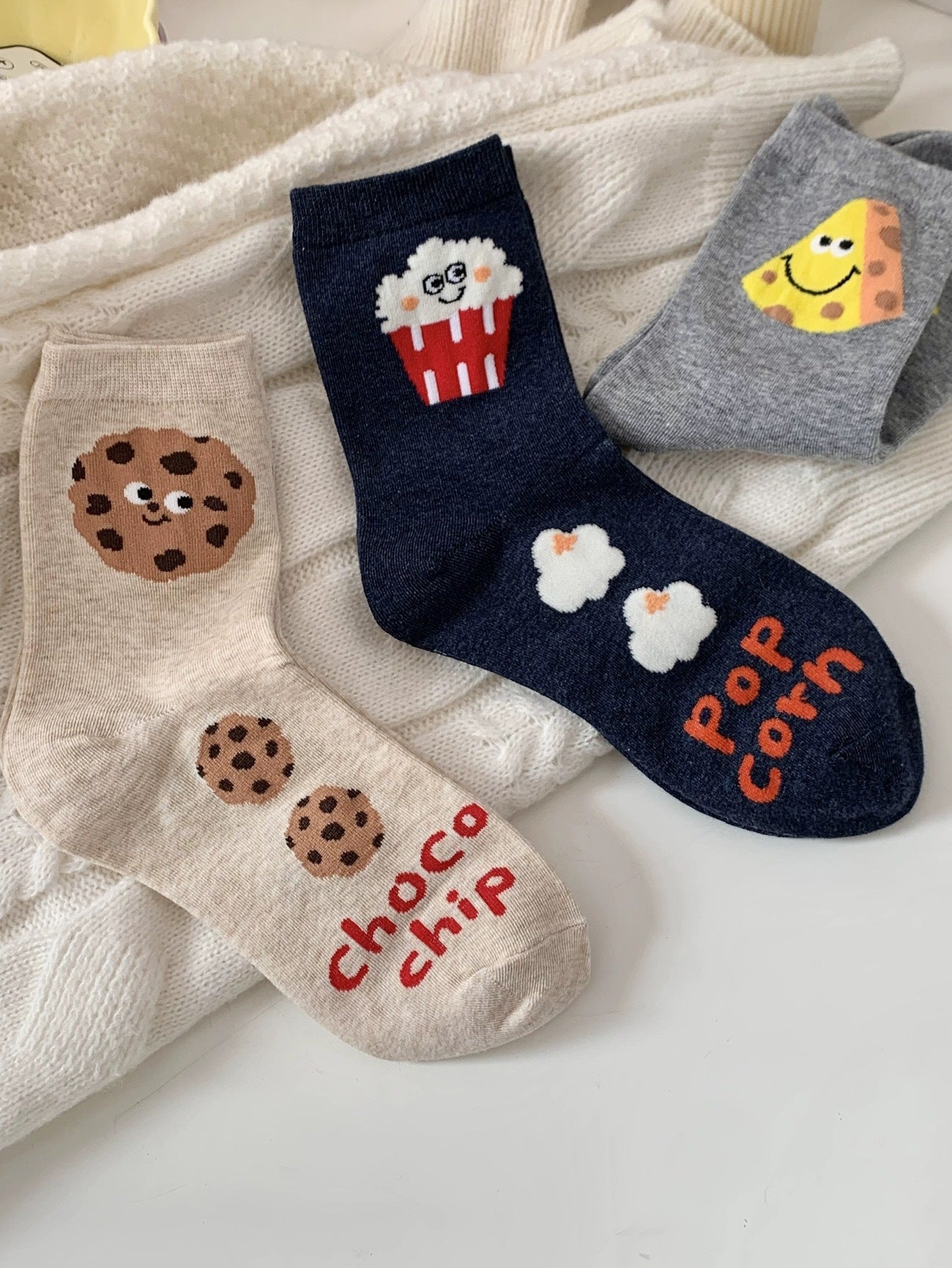 Cute Novelty Crew Socks | Fun Food Print Socks for Women
