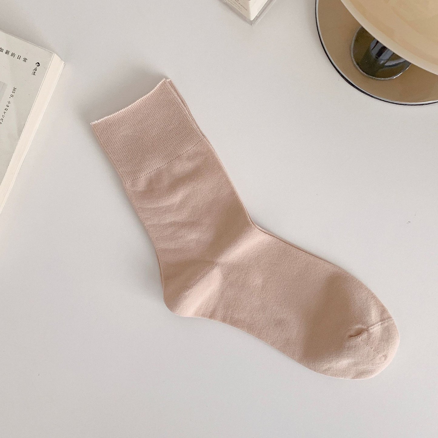 Seamless Cotton Crew Socks for Women | Loose Top Everyday Socks