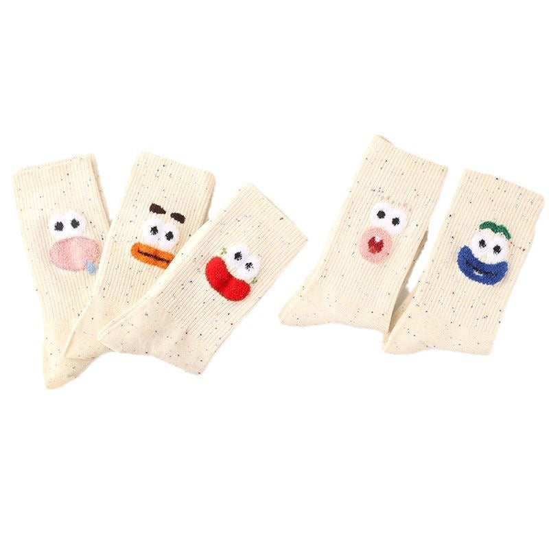 Quirky Novelty Crew Socks | Speckled Cartoon Socks for Women
