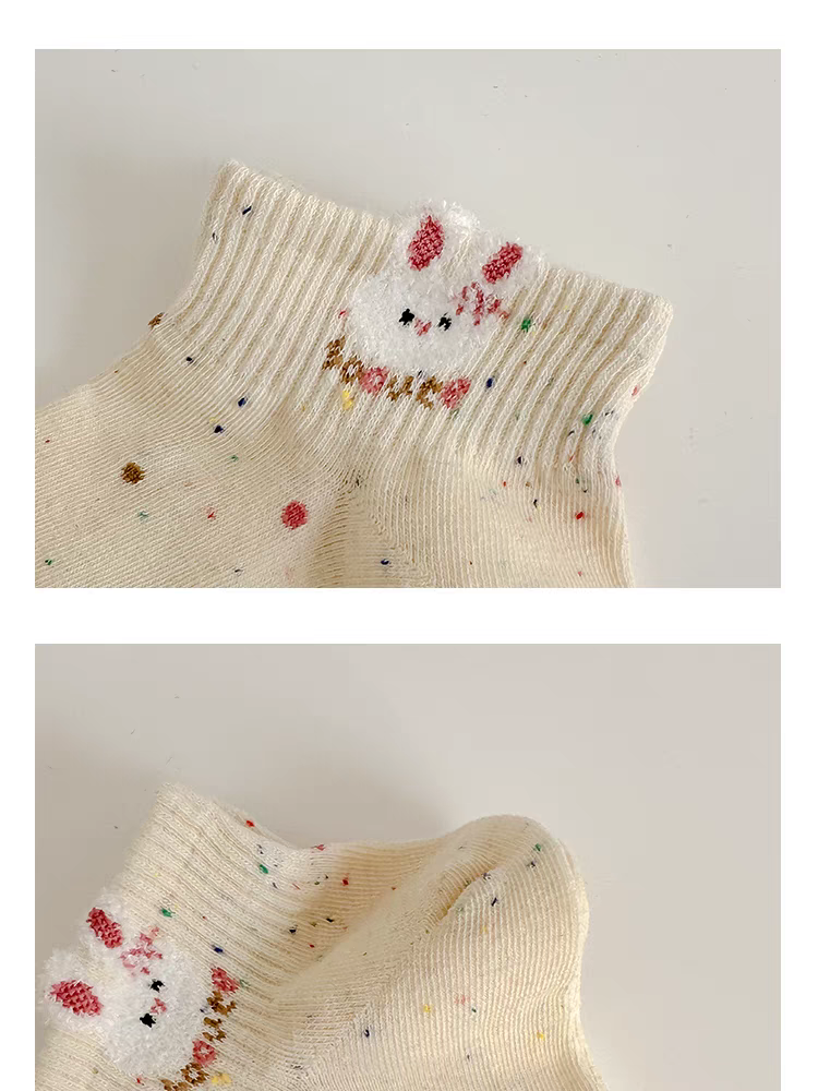 Cute Cartoon Ankle Socks | Breathable Speckled Socks for Women