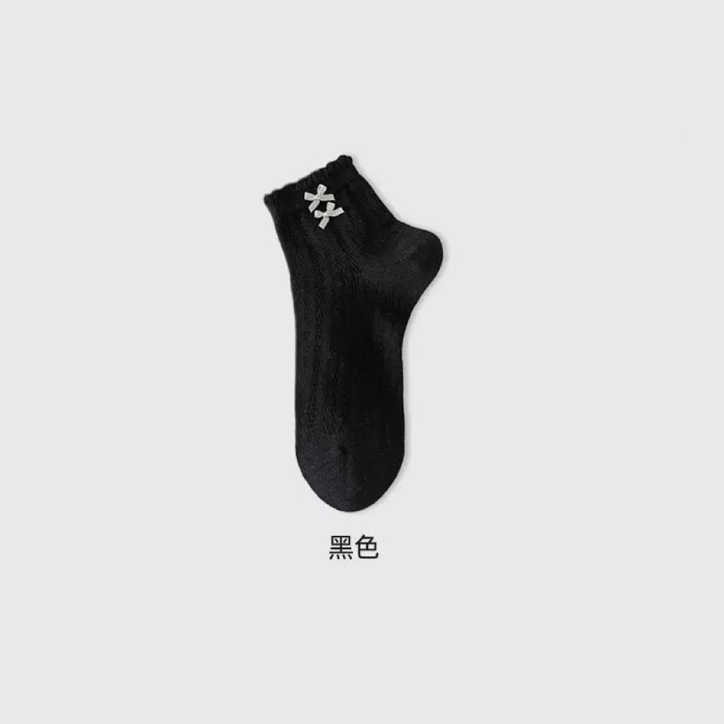 Cute Bow Ankle Socks for Women | Breathable Thin Summer Mesh