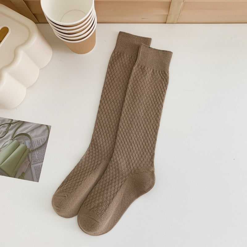 Solid Cozy Calf Socks for Women | Warm Knee High Winter Socks