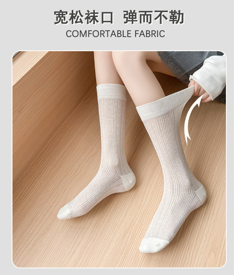 Breathable Mesh Slouch Crew Socks for Women | Lightweight Summer Socks