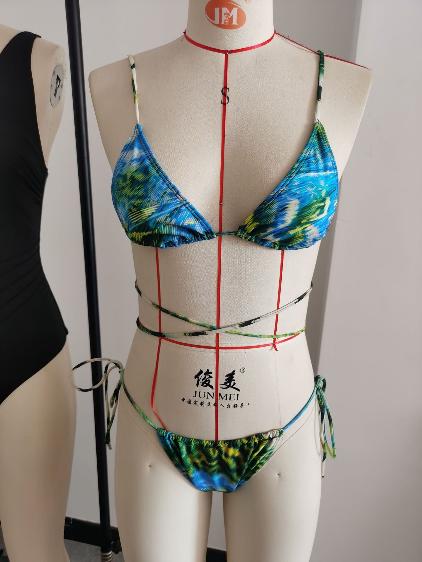 Tropical Printed Cross Wrap Tie Bikini Set | Sexy Women's Swimwear
