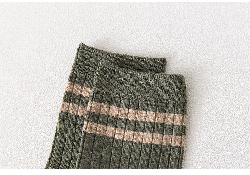 Men's Striped Cotton Crew Socks | Breathable All-Season Everyday