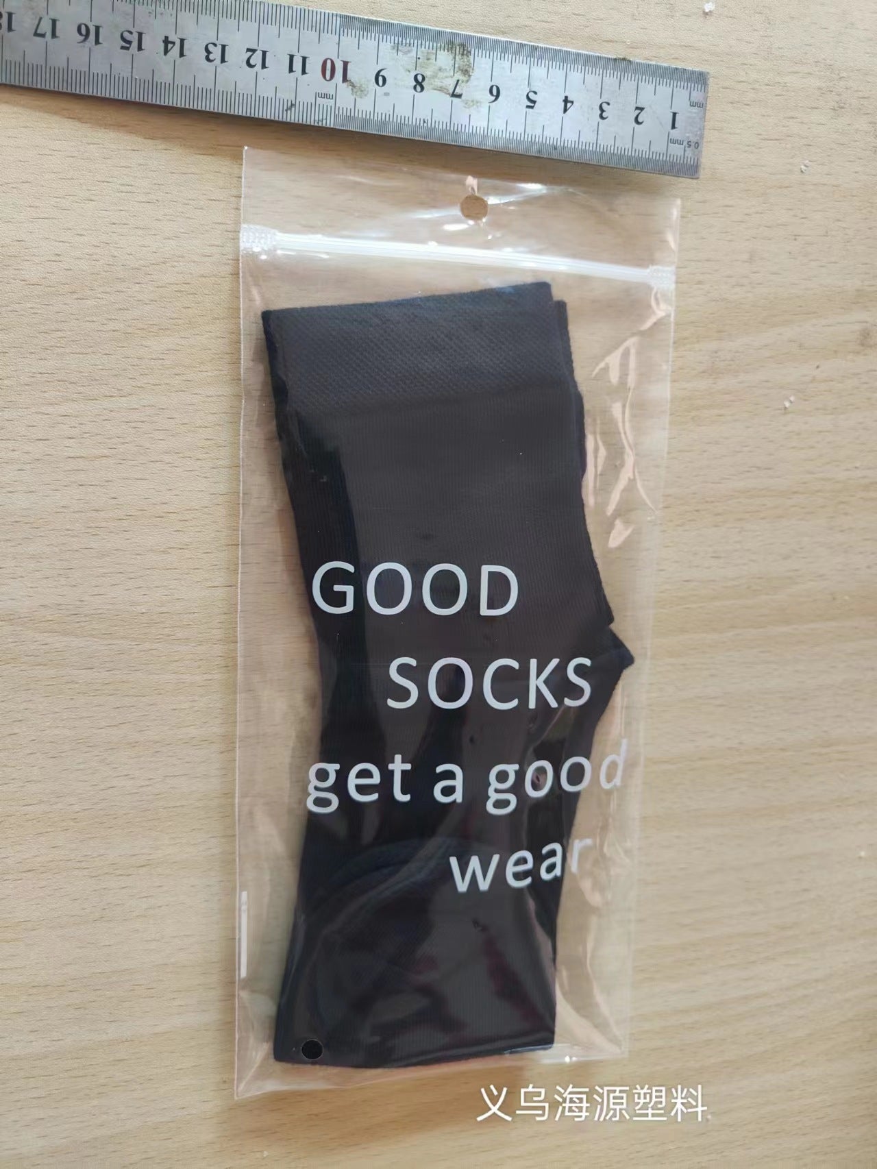 Clear PE Zipper Bags for Single Pair Socks Packaging