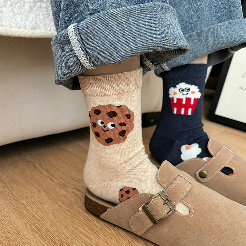 Cute Novelty Crew Socks | Fun Food Print Socks for Women